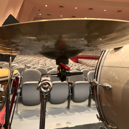 DKP Pocket Cymbal Attachment in use